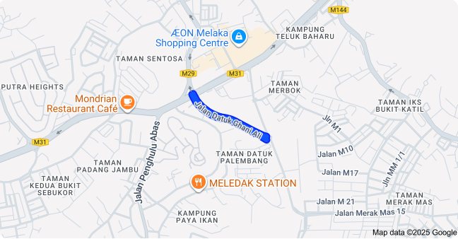 Map of the Jalan Datuk Ghani Ali works